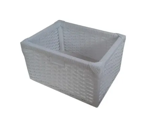 Gaveta Vime Sintético Branco 50x27x26 - artesanato de Mundo Urbano