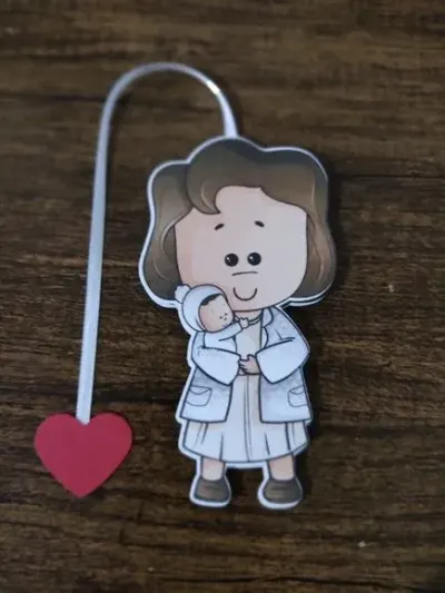 Marcador de Página 08 cm - Santa Gianna T - artesanato de Emejhu Personalizados