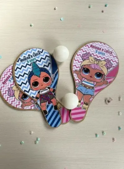 Raquete Ping Pong - Lol Surprise - artesanato de Mi Papelaria Criativa