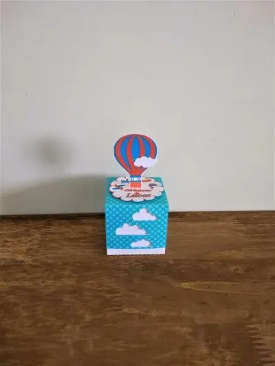 Caixa cubo balão de ar 3D - artesanato de Fina Essência Papelaria Personalizada