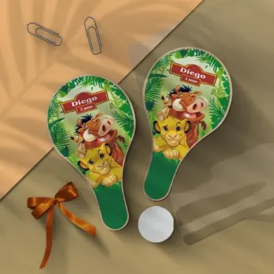 Raquete Ping Pong - Rei Leão - artesanato de Mi Papelaria Criativa