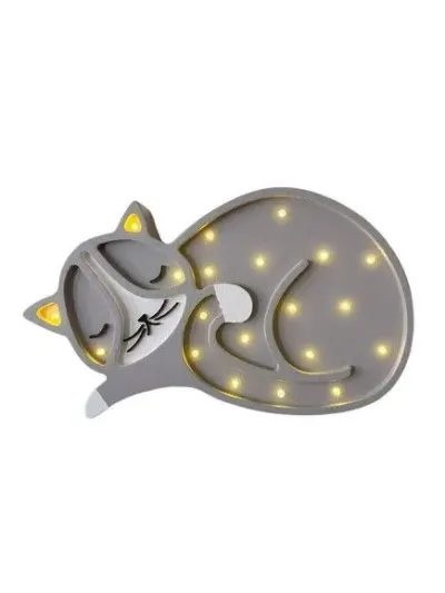Luminária Esculpida em Madeira Gatinho - artesanato de DASERRA ARTE EM MADEIRA