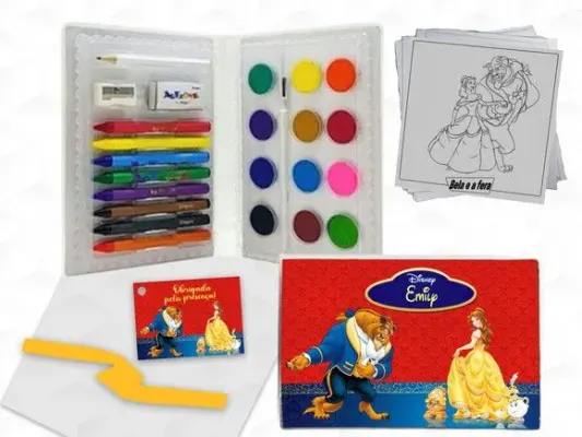 Estojo de Pintura Bela e a Fera Personalizado - artesanato de creativitybynina