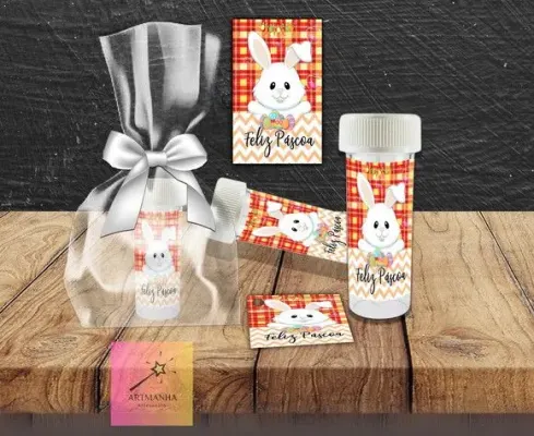 Bolha de Sabão Pascoa Personalizada - artesanato de Artmanha Lembrancinhas