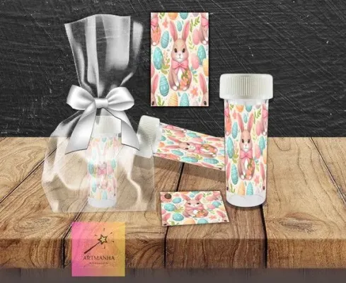 Bolha de Sabão Pascoa Personalizada - artesanato de Artmanha Lembrancinhas