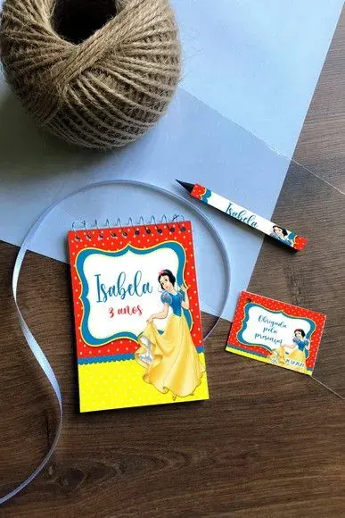 Bloquinho Branca de Neve Personalizado - artesanato de Mi Papelaria Criativa