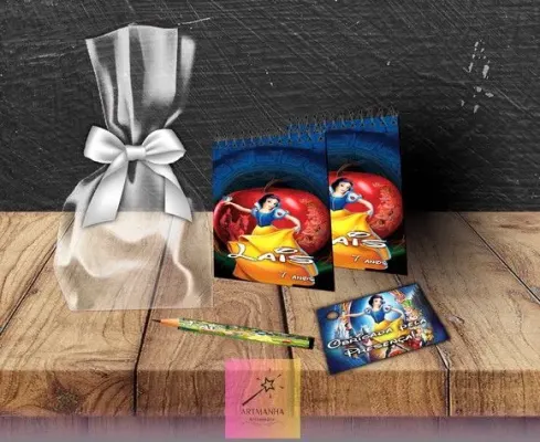 Bloquinho Branca de Neve Personalizado - artesanato de Artmanha Lembrancinhas