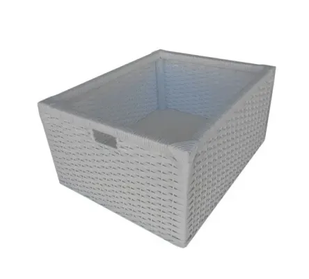 Gaveta Vime Sintético Branco 32x48x25 - artesanato de Mundo Urbano