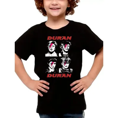 Camiseta infantil Duran Duran , estampa exclusiva, 100% algodão - artesanato de Lado B Rock Camisetas