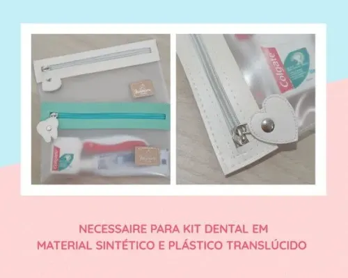 Necessaire porta escova de dente - coração e dentinho - artesanato de Innovare Studio