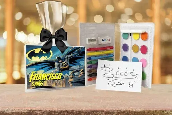 Estojo de Pintura Batman Personalizado - artesanato de Artmanha Lembrancinhas