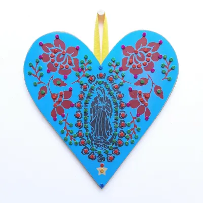 Quadro Coração de Guadalupe - artesanato de Estudio Bananeira