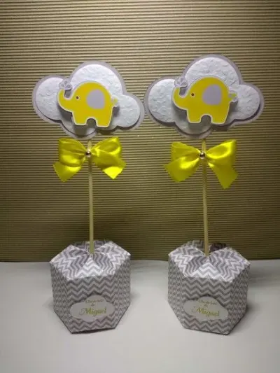 Centro de mesa elefante - artesanato de Fina Essência Papelaria Personalizada
