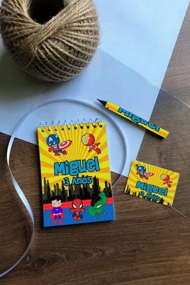 Bloquinho Herois Babys Personalizado - artesanato de Mi Papelaria Criativa