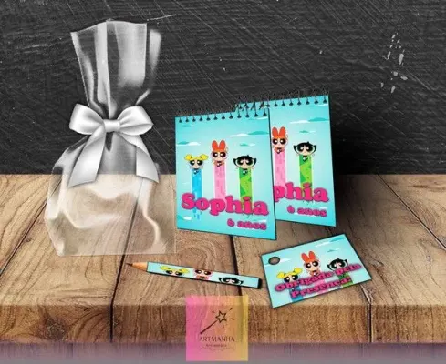 Bloquinho Meninas Superpoderosas Personalizado - artesanato de Artmanha Lembrancinhas