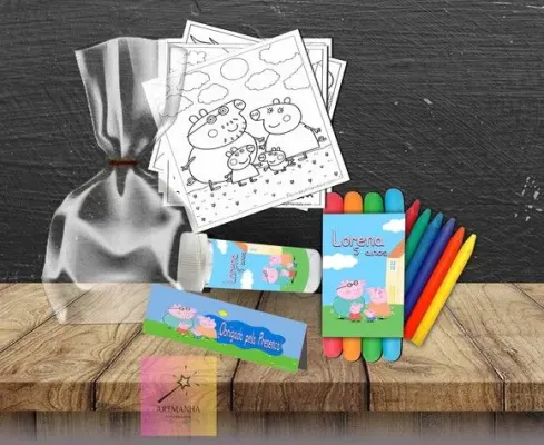 Kit Massinha + Giz + Bolha Personalizado - artesanato de Artmanha Lembrancinhas