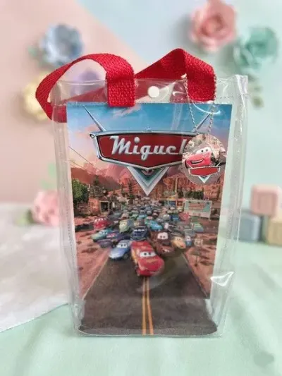 Sacola Transparente Carros Personalizado - artesanato de Artmanha Lembrancinhas