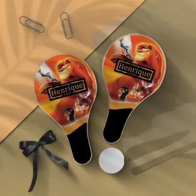 Raquete Ping Pong - Rei Leão Personalizada - artesanato de Mi Papelaria Criativa