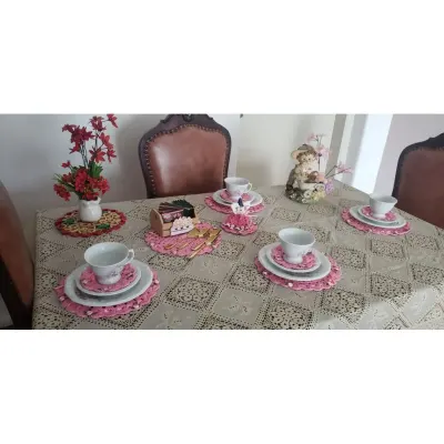 Mini Sousplat para "chá 12 Peças - artesanato de Mari Crochê feito com carinho!