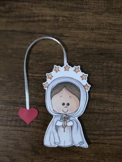 Marcador de Página 08 cm - Nossa Senhora da Rosa Mística T - artesanato de Emejhu Personalizados