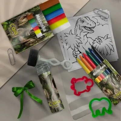 Kit Massinha Infantil Dinossauro Personalizado - artesanato de Mi Papelaria Criativa