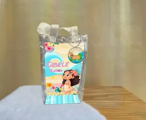 Sacola Transparente Moana Personalizado - artesanato de Artmanha Lembrancinhas