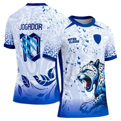 Camisa Interclasse Modelo 243 Leopardo Azul - artesanato de JD PRINT 3D