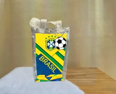 Sacola Transparente Brasil Personalizado - artesanato de Artmanha Lembrancinhas