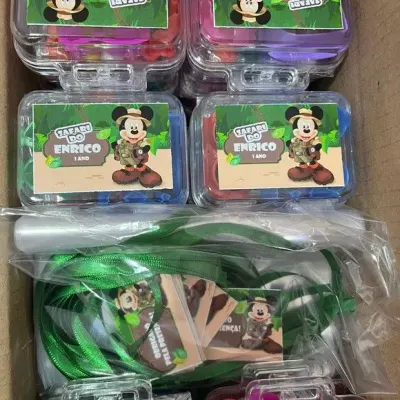 Maletinha Mickey Safári Modelar Personalizada - artesanato de Mi Papelaria Criativa