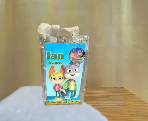 Sacola Transparente Misterios Animais Personalizado - artesanato de Artmanha Lembrancinhas