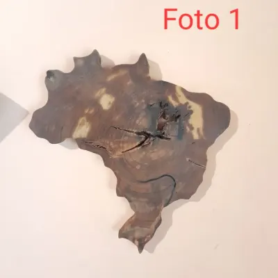Mapa do Brasil em madeira - artesanato de ArtePol
