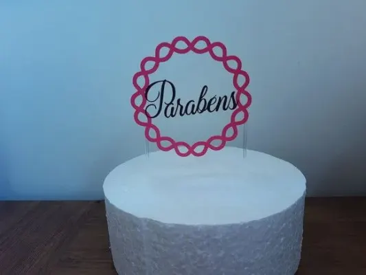 Topo de Bolo Circulo Elos - Simples - artesanato de Emejhu Personalizados
