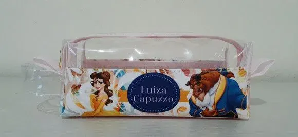 Estojo Box com visor - a bela e a fera - artesanato de Innovare Studio