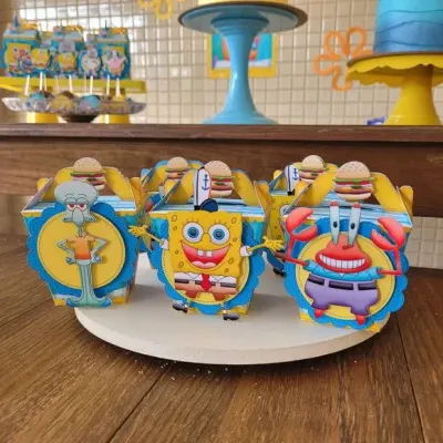 Caixa Sushi com Alça Bob Esponja - artesanato de Amulleto Ateliê
