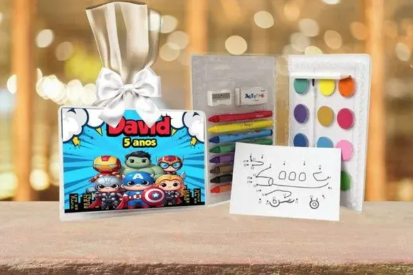 Estojo de Pintura Herois Personalizado - artesanato de Artmanha Lembrancinhas