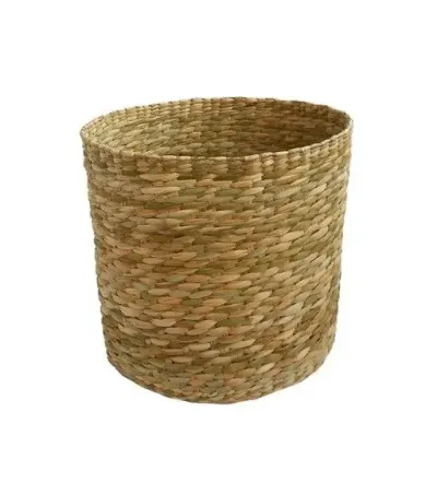 Cesta Organizadora Cachipot De Palha Taboa Redondo 35x38 - artesanato de Mundo Urbano