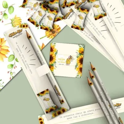 Lápis com Cartão e Bala- Setembro Amarelo Personalizado - artesanato de Mi Papelaria Criativa