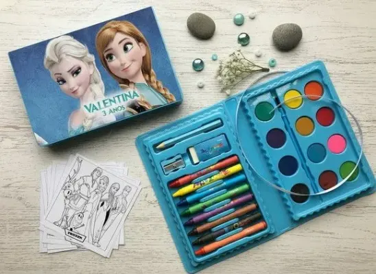Estojo de Pintura Frozen Personalizado - artesanato de Mi Papelaria Criativa