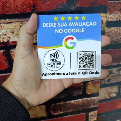 Placa Metálica - Nfc + Qr Code Google 10x10cm - artesanato de PrimeBox