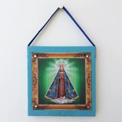 Quadrinho de Feltro Azul N. S. de Aparecida - artesanato de Estudio Bananeira