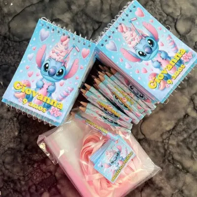 Bloquinho Stitch Personalizado - artesanato de Artmanha Lembrancinhas