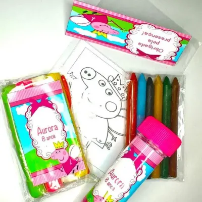 Kit Massinha + Giz + Bolha Personalizado - artesanato de Mi Papelaria Criativa