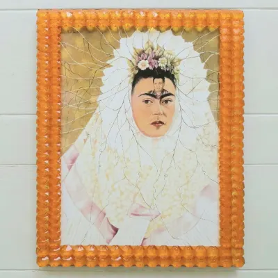 Quadro Frida Noiva - artesanato de Estudio Bananeira