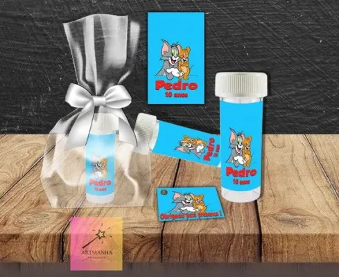 Bolha de Sabão Tom e Jerry Personalizada - artesanato de Artmanha Lembrancinhas