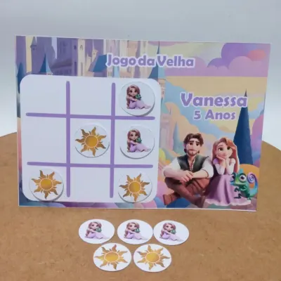 Lembrancinhas Jogo da Velha Personalizado Tema Rapunzel - artesanato de Ed  Silva Papelaria de Festa Infantil