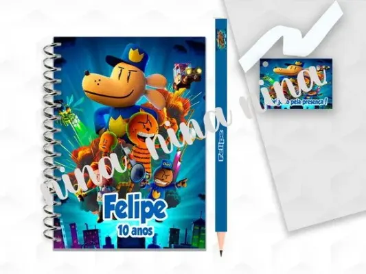 Bloquinho G+lapis Dog Men Personalizado - artesanato de creativitybynina