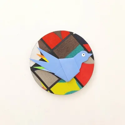 Enfeite Passarinho Azul - artesanato de Estudio Bananeira
