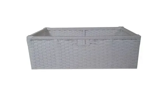 Cesto Gaveta Sintético Branco 60x40x28 - artesanato de Mundo Urbano