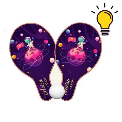 Raquete Ping Pong - Astronauta - artesanato de Mi Papelaria Criativa