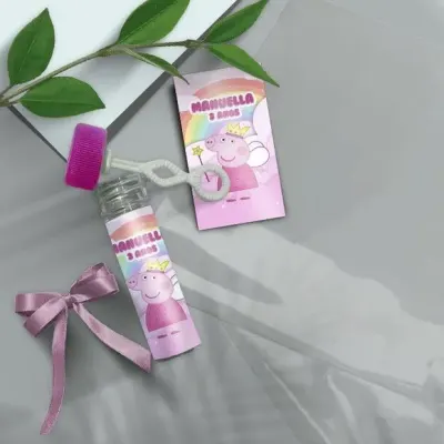 Bolha de Sabão - Porquinha Rosa Personalizado - artesanato de Mi Papelaria Criativa